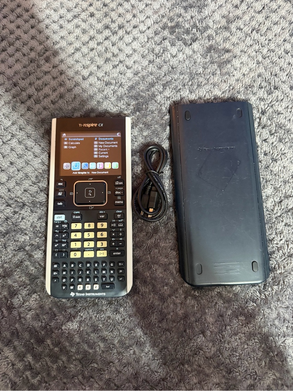 Texas Instruments TI-Nspire CX Graphing Calculator with case and charger